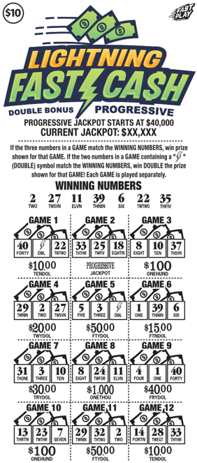 #156 Lightning Fast Cash Double Bonus Logo