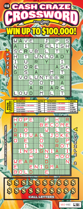#1443 Cash Craze Crossword Logo