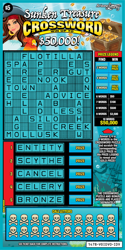 #1478 Sunken Treasure Crossword Logo