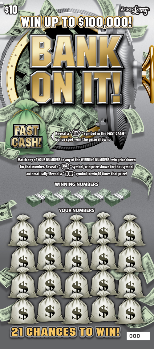 Bank On It, $10 Ticket, Win up to $100,000